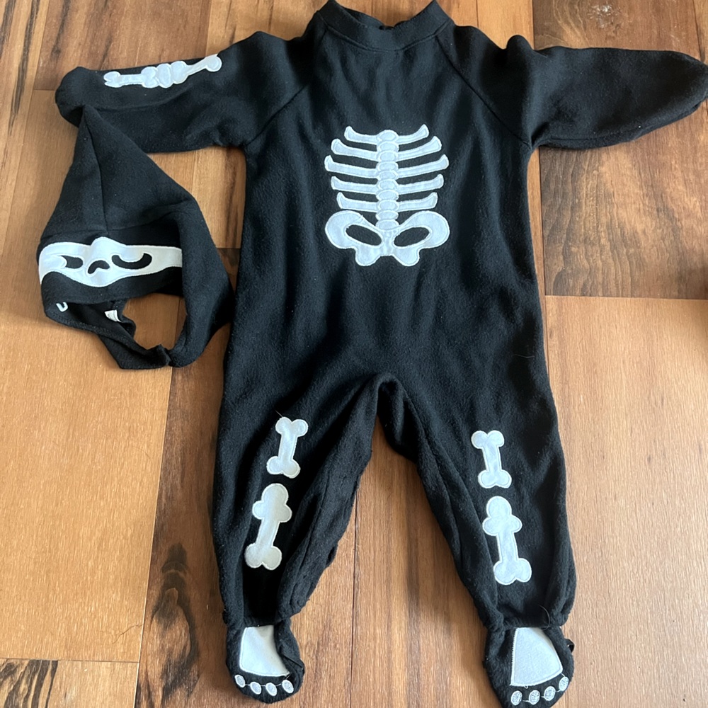 Baby boy fleece skeleton costume
